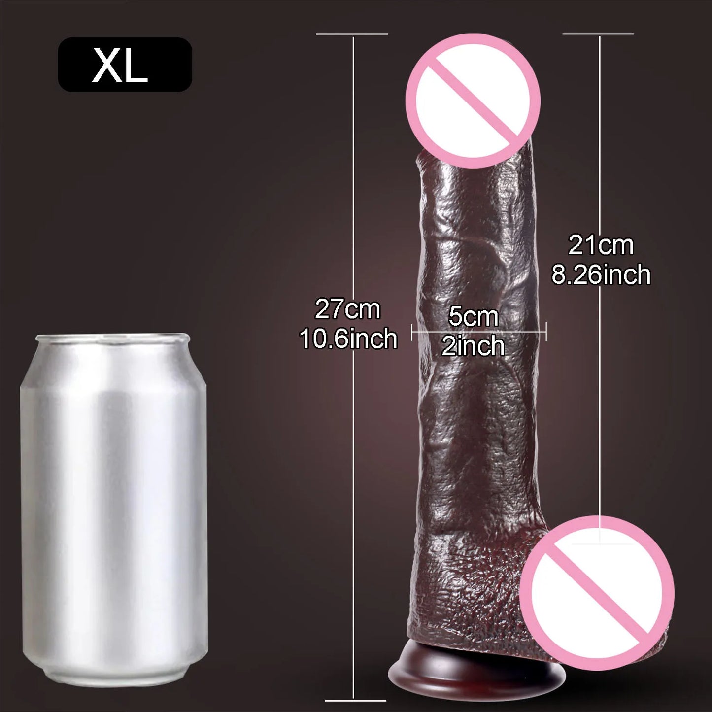 XL-XXL Huge Realistic Dildos For Women Skin Sliding Female Vagina Masturbator Sex Toys Realistic Penis Big Dick Black/Flesh