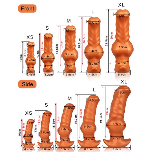 XS-XXL Dog Dildo Silicone Big Butt Plug Animal Anal Dildo Fisting Large Anal Toys Sex Toy For Women Men Anal Dilator Buttplug