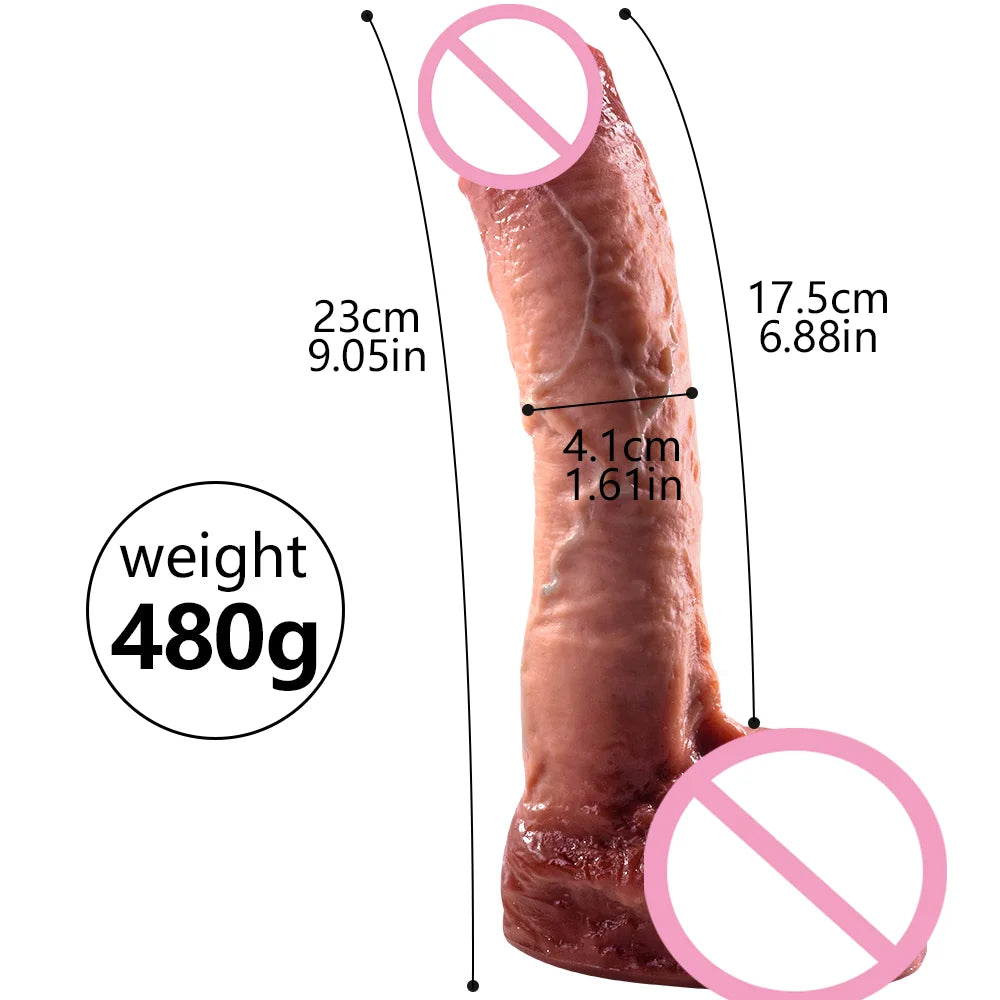 XXL Realistic Soft Big Dildo Huge Long Anal Plug Silicone Penis for Women G-Spot Masager Penis with Sucker Female Masturbator