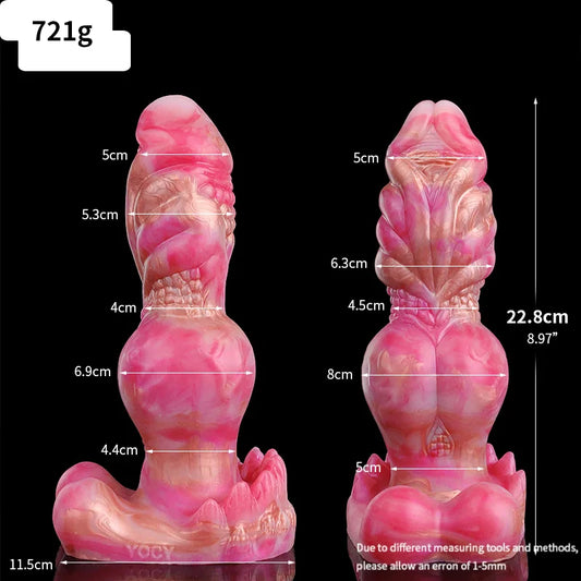 YOCY Realistic Silicone Wolf Dog Dildo Thick Knot Anal Plug Simulation Penis Animal Dildo With Sucker Adult Sex Toy For Woman