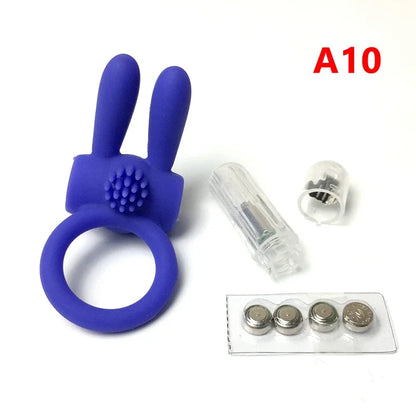 durable rabbit penis ring vibrator cock cage cockring clitoris massager vibrating masturbation Cocking delay ejaculation sex toy