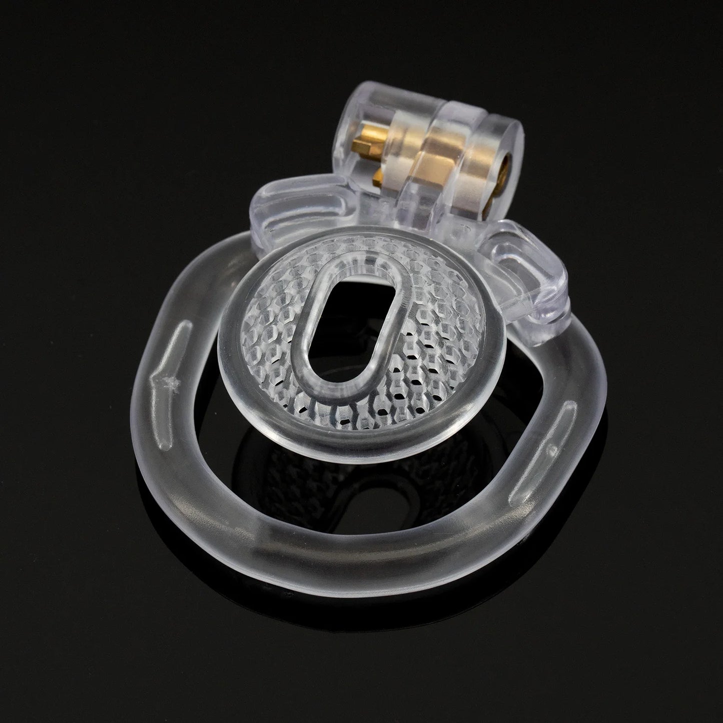 plastic flat short cock ring negative chastity cage device with 4 ring for male