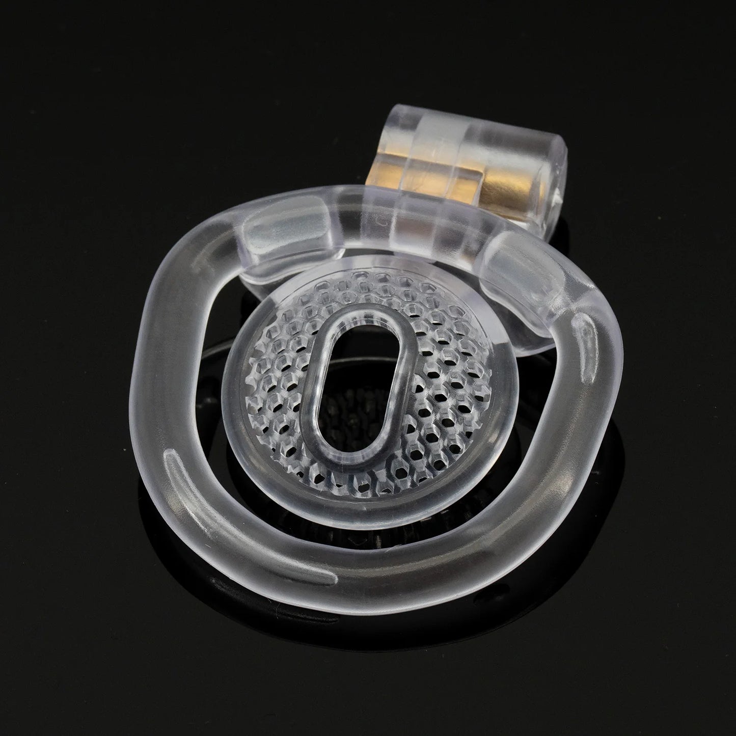 plastic flat short cock ring negative chastity cage device with 4 ring for male