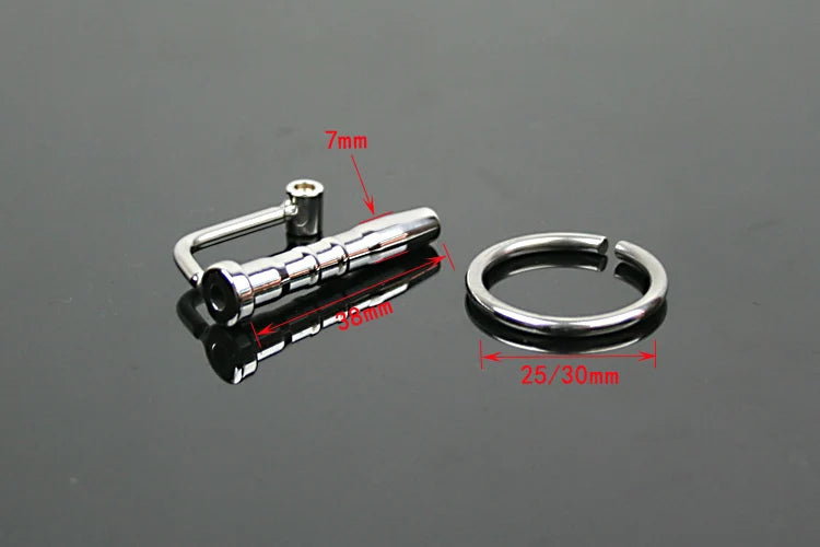 small size mini urethral sound penis tube cock ring Prince Albert Wand A025