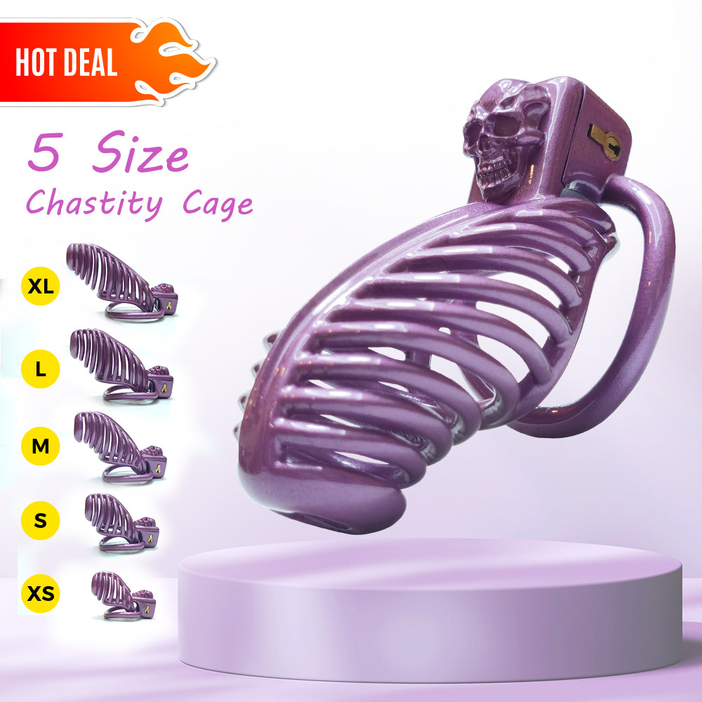 Purple Breathable Chastity Cage New Mamba Y