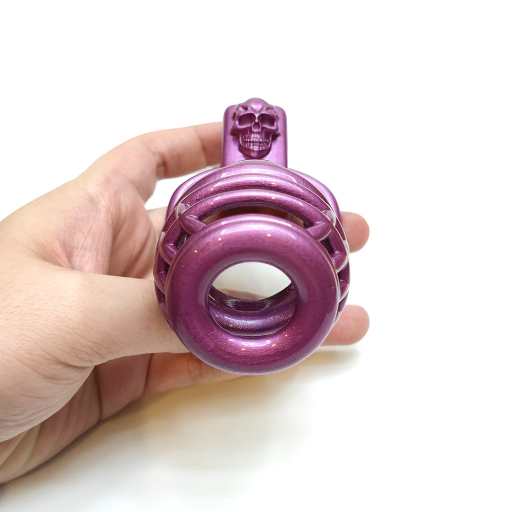 2 Penis Rings Purple Evil Chastity Cage