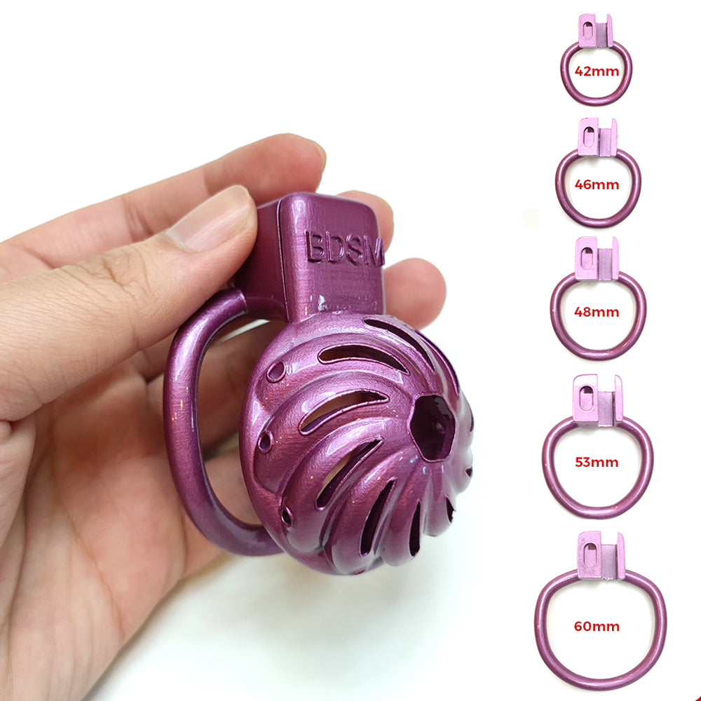 Purple Flower Small Chastity Device Cage