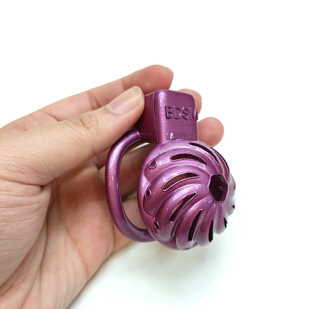 Purple Flower Small Chastity Device Cage