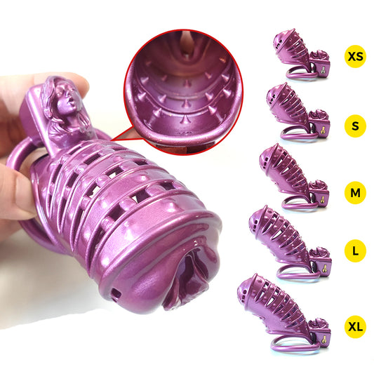 2 Penis Rings Purple Spiked BDSM Cock Cage