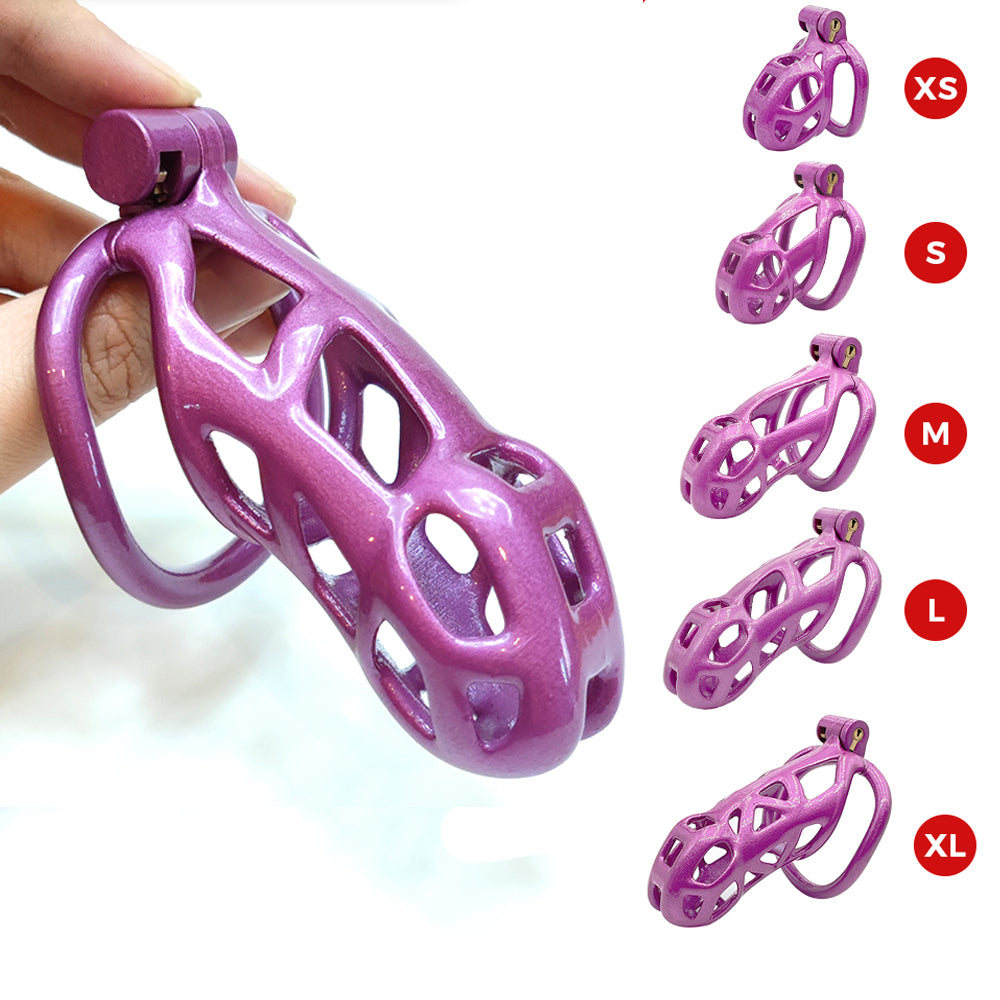 BDSM Purple Slave Chastity Cock Cage