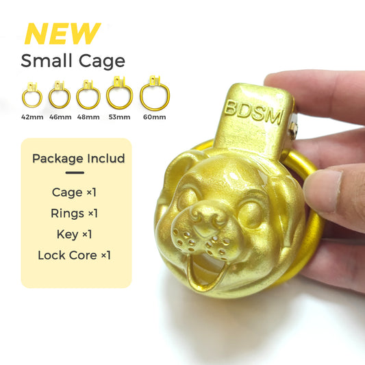 Golden Puppy Chastity Cage Dog Cock Cage