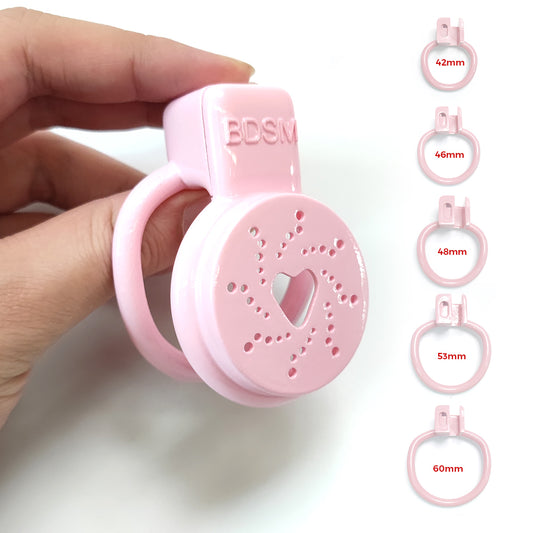 Pink Love Heart Cock Cage Ultra Small Chastity Devices