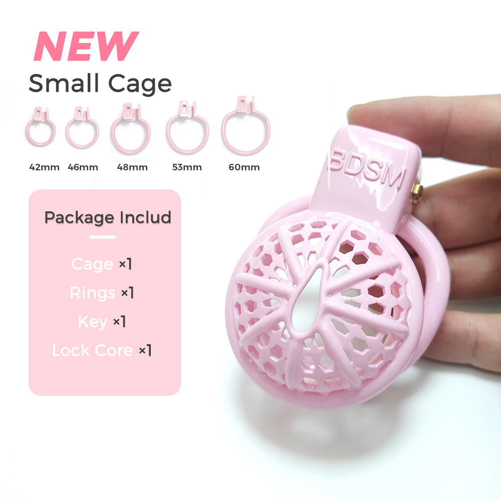 Pink Round Pan BDSM Small Cock Cage