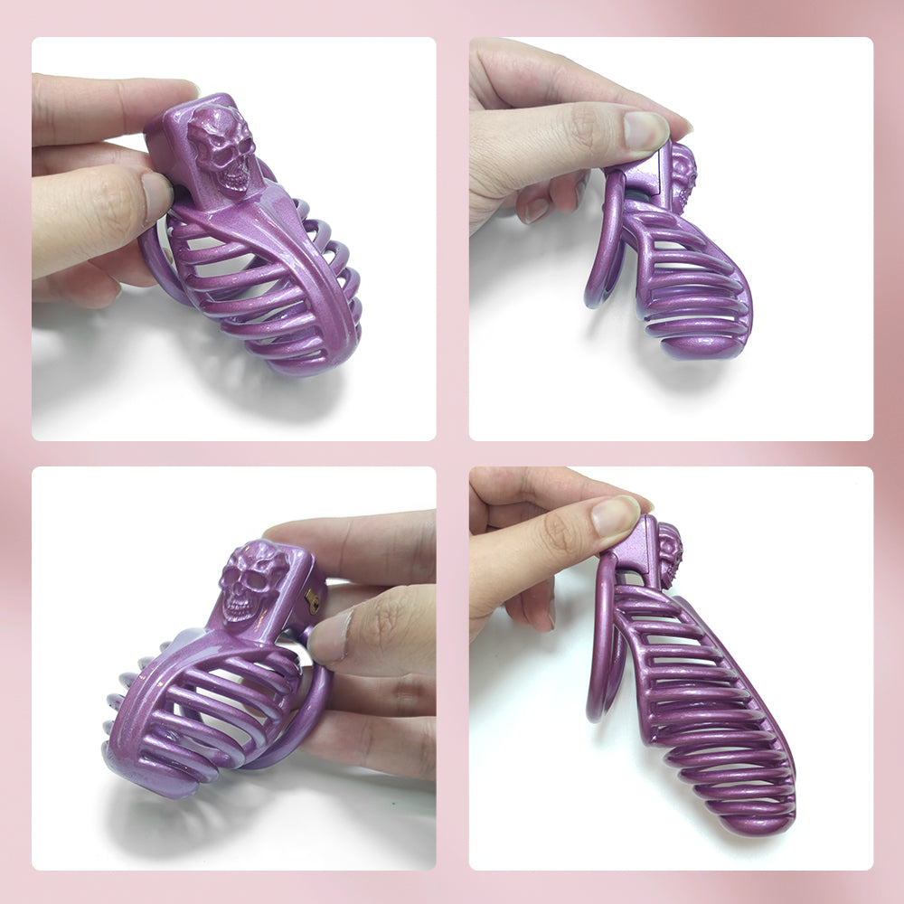 Purple Breathable Chastity Cage New Mamba Y