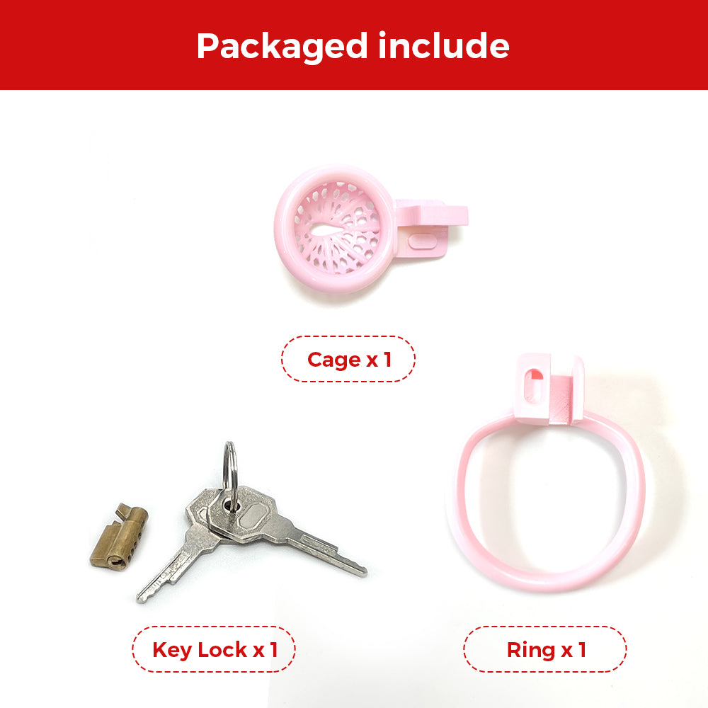 Pink Round Pan BDSM Small Cock Cage