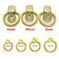 CDTS BDSM Golden Reticular Chastity Cage 4Rings
