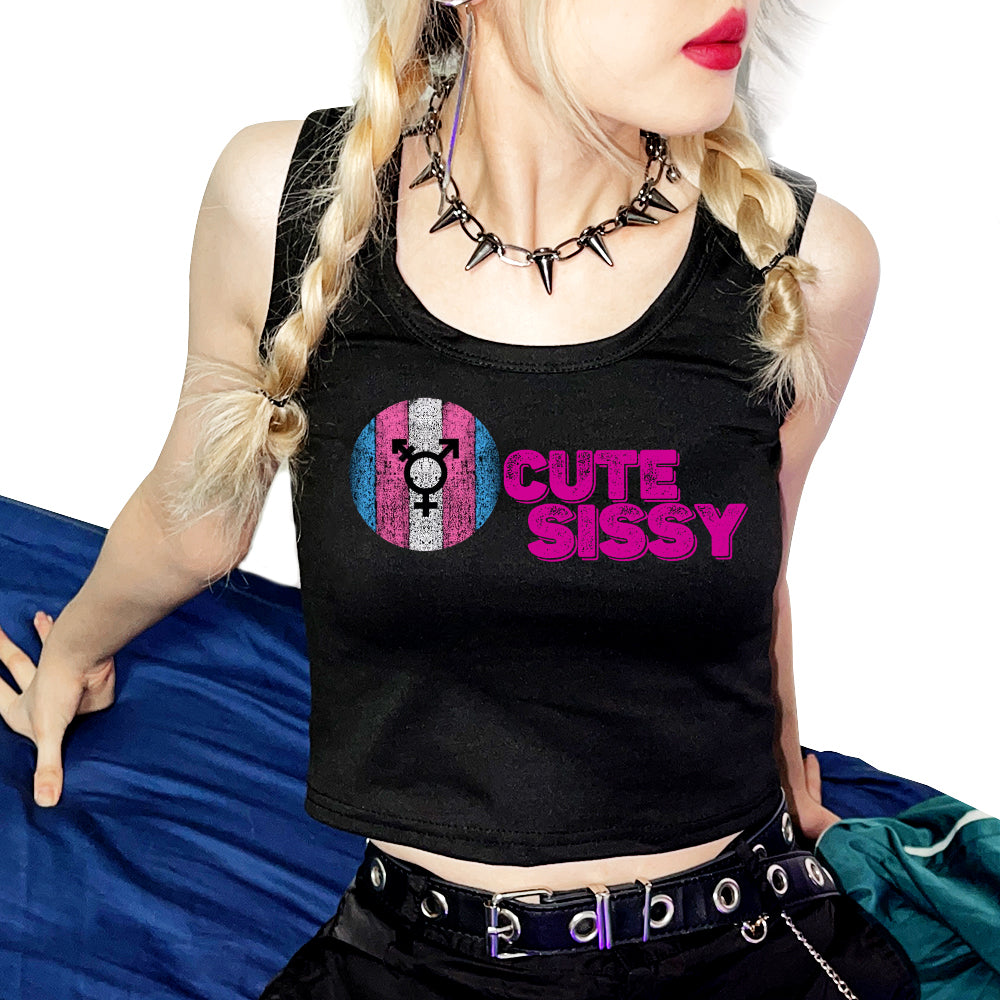 Cute Sissy Slim Fit Crop Top Vest