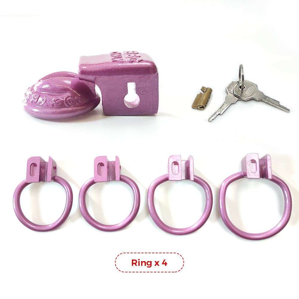 CDTS BBC Purple Pussy Vaginal Cock Cage 4Rings