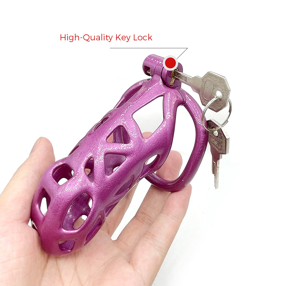 BDSM Purple Slave Chastity Cock Cage