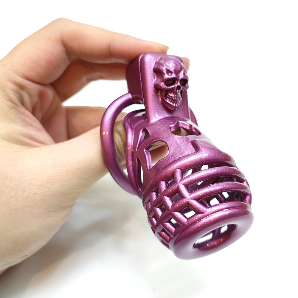 2 Penis Rings Purple Evil Chastity Cage