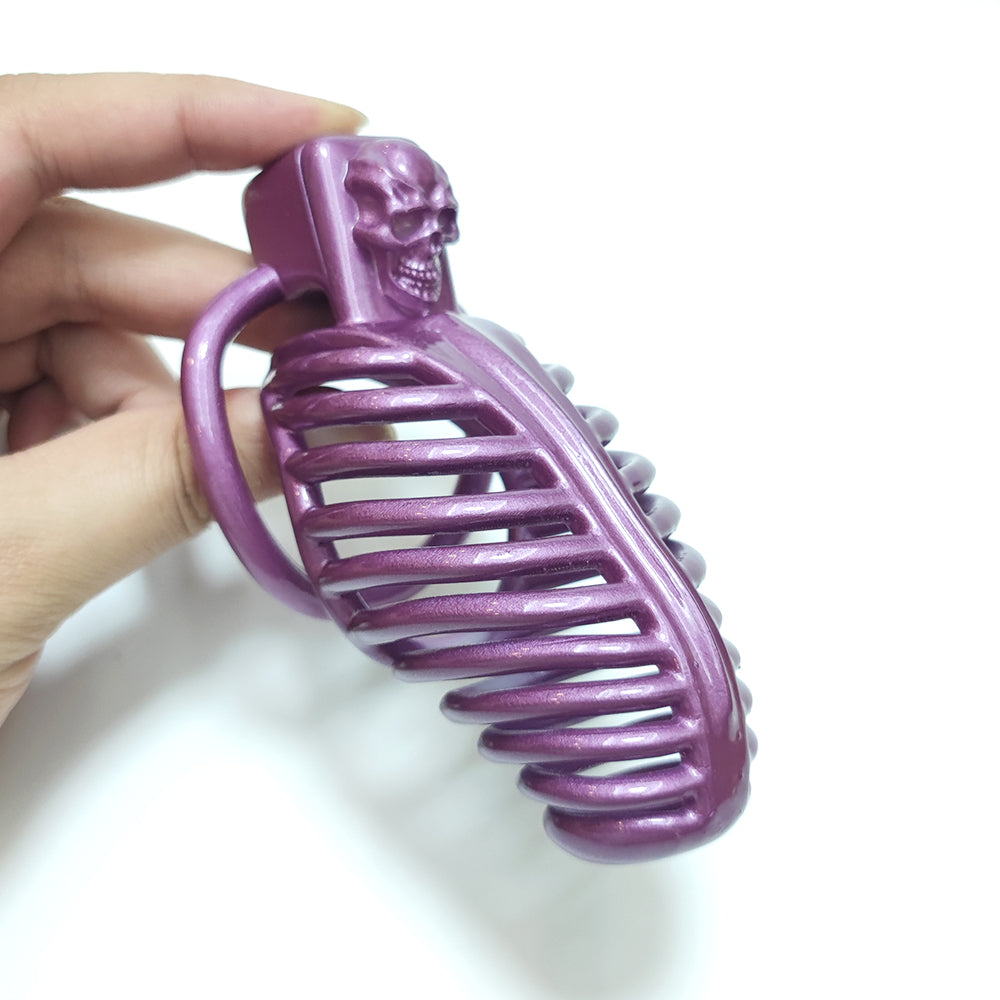 Purple Breathable Chastity Cage New Mamba Y