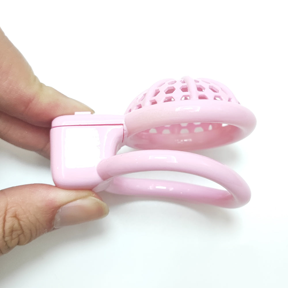 Pink Round Pan BDSM Small Cock Cage