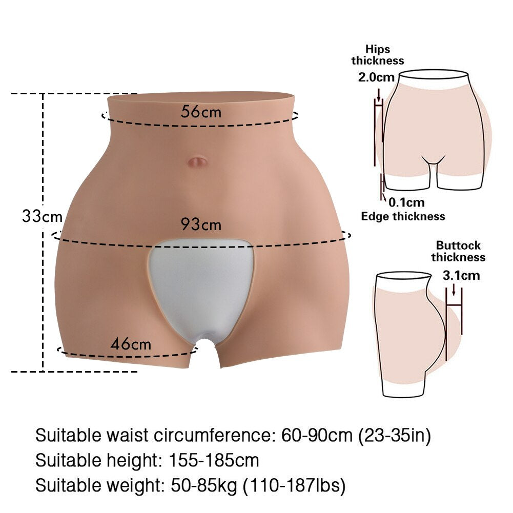 Silicone Buttock Enhancement Panties Fake Vagina