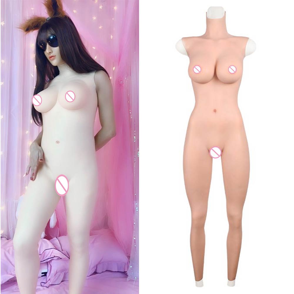 C/D/E Silicone odySuit With Breast Forms For Transgender