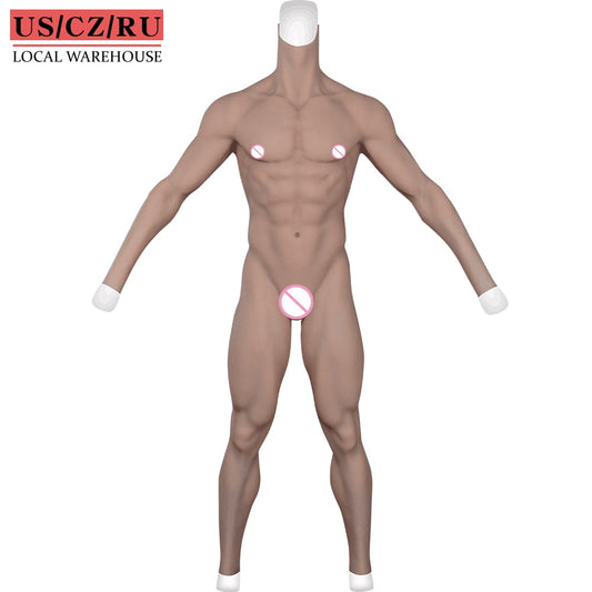 Crossdressing Men Fake Muscle Full Bodysuit