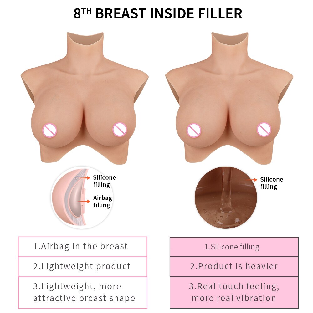 8th Crossdresser Silicone Breast Forms No Mudline