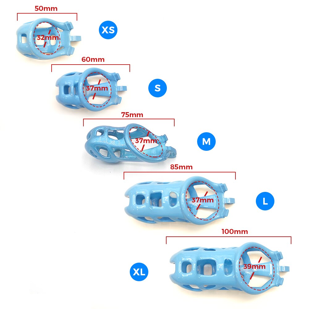 BDSM Blue Cock Cage Chastity Devices