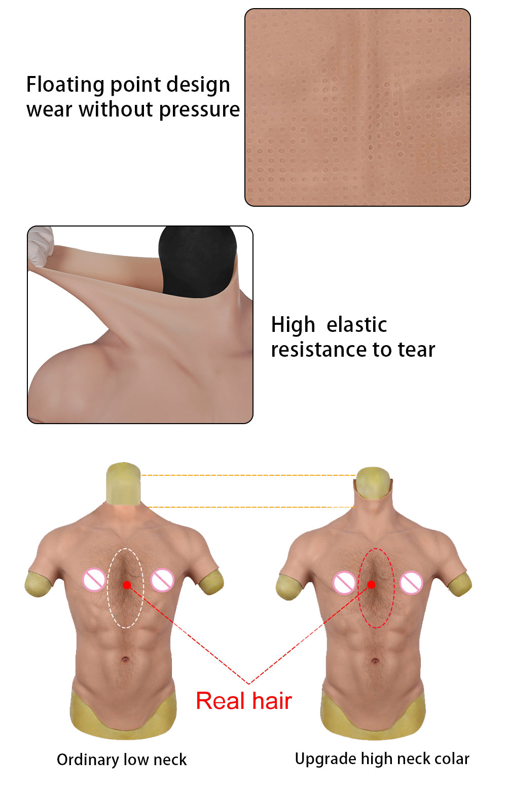 Silicone Male Chest Fake Muscle Chest