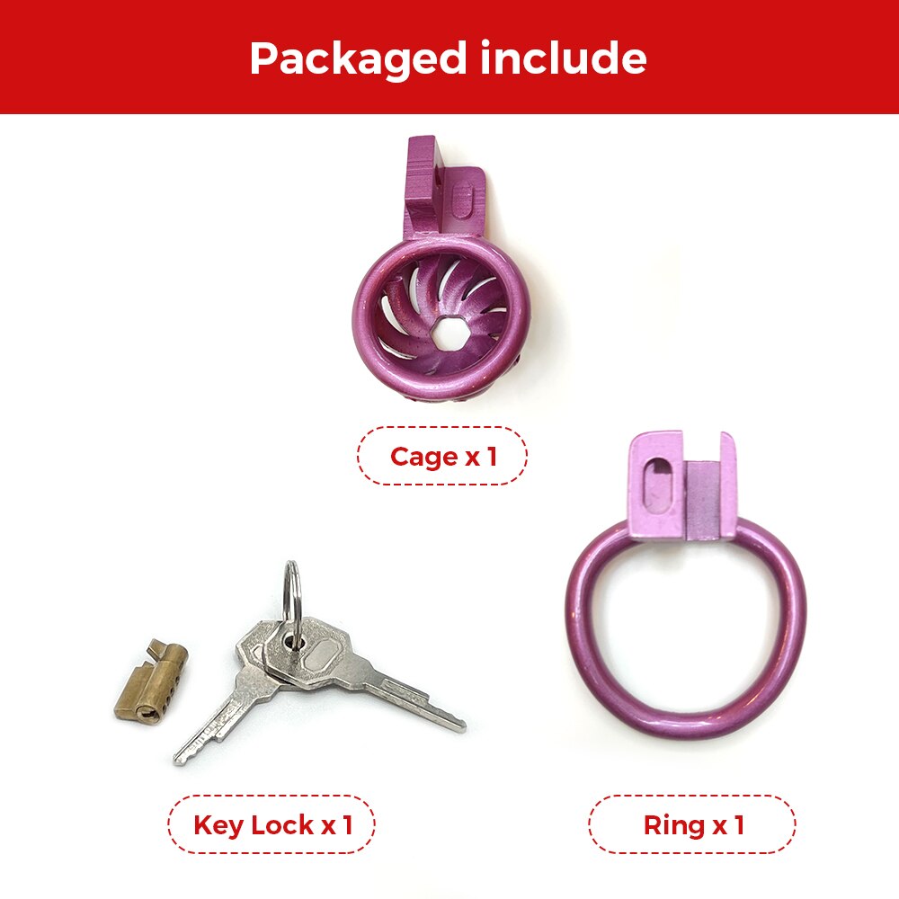 Purple Flower Small Chastity Device Cage