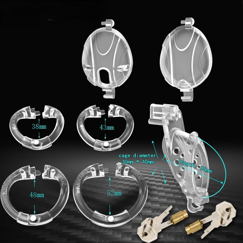 Mamba Lock Bondage Chastity Cage 4Rings