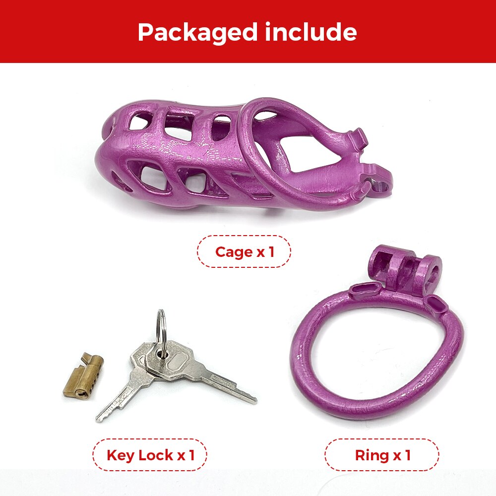 BDSM Purple Slave Chastity Cock Cage