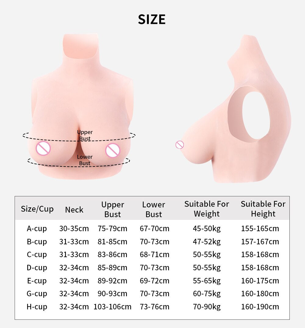 Silicone Breast Forms Huge H Cup Breastplate