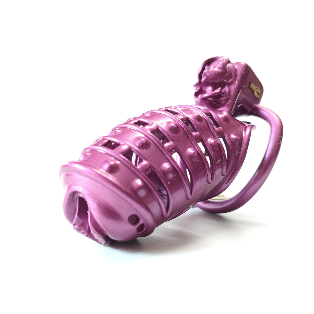 2 Penis Rings Purple Spiked BDSM Cock Cage