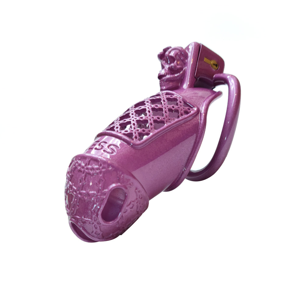 BDSM Shackles Purple Sissy Chastity Cage