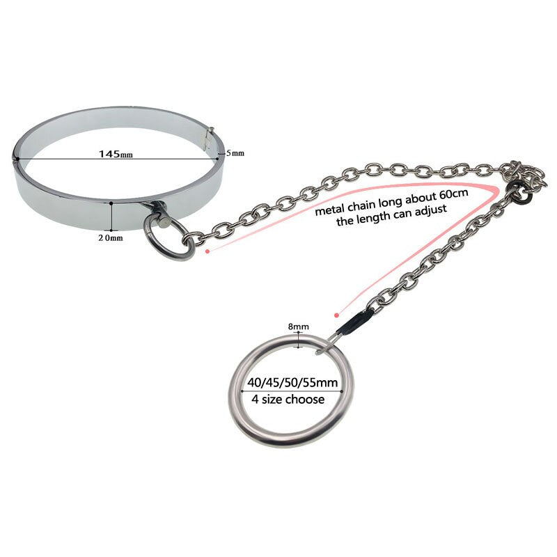 Metal Neck Collar Chain With Penis Ring GXLOCK Store Metal Neck Collar Chain With Penis Ring GXLOCK Store