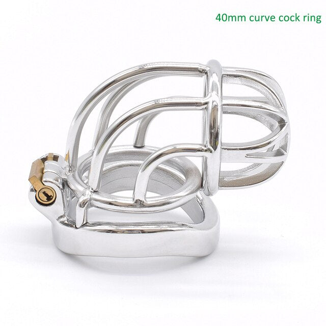 Stainless Steel Super Curved Chastity Cock