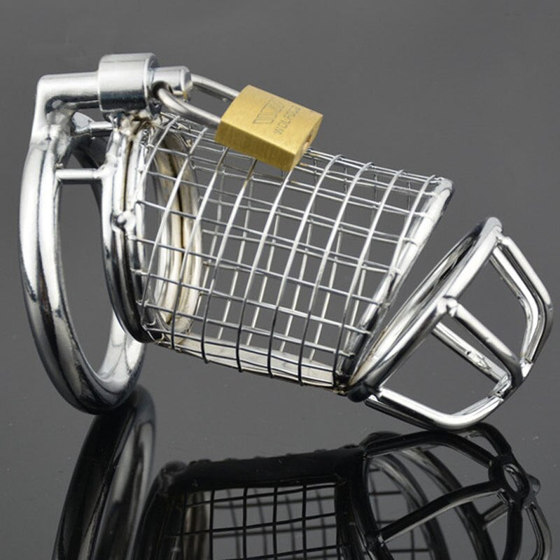 Metal Mesh Bondage Lock Chastity Cage