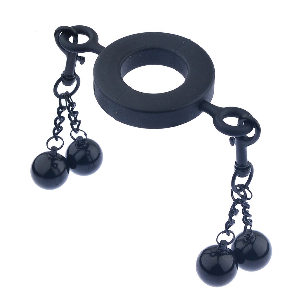 Black Stainless Steel Ball Stretcher Penis Ring