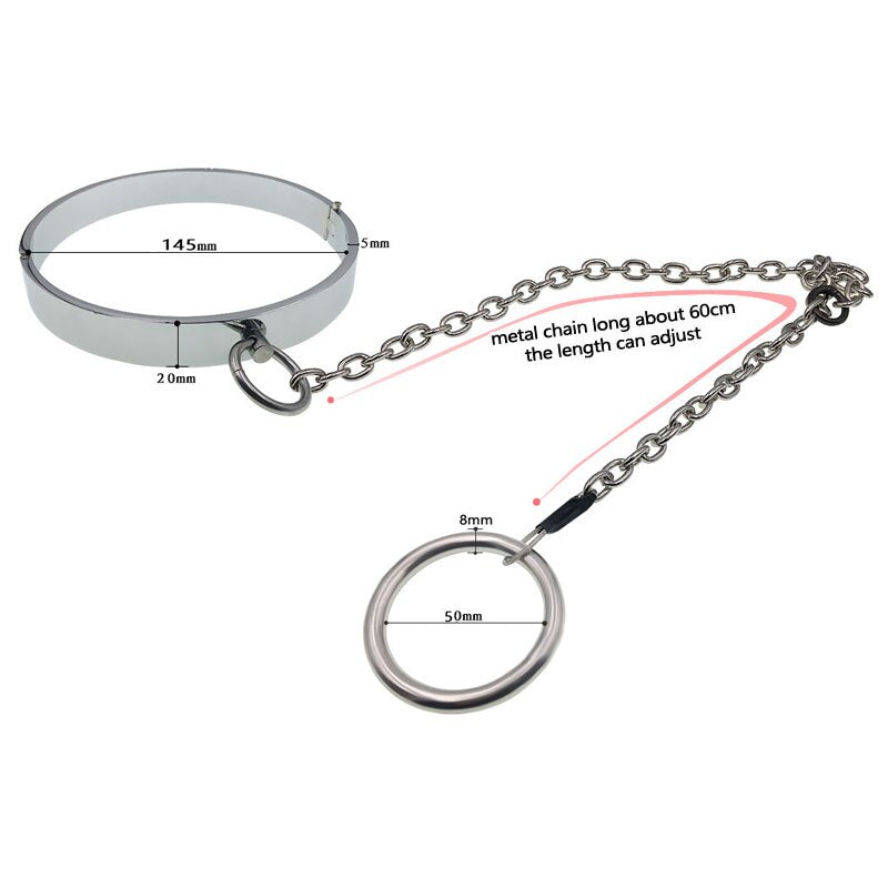 Metal Neck Collar Chain With Penis Ring