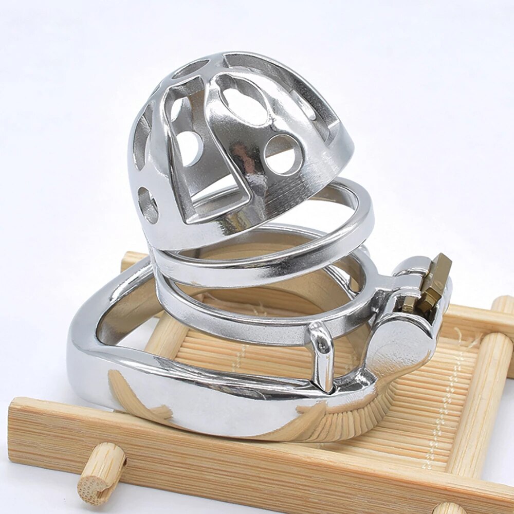 Erotic Stainless steel Bondage Ring Chastity Cage