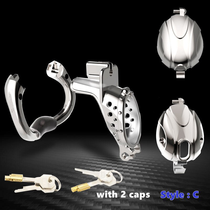 Stainless Steel Flip Cover Chastity Cage