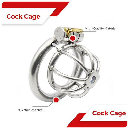 Steel Bondage Fetish CBT Male Cock Cage