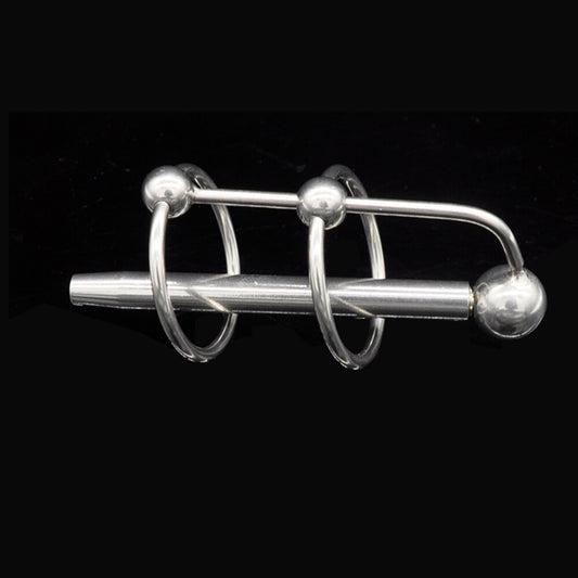 CBT Stainless Steel Torture Penis Ring Plug