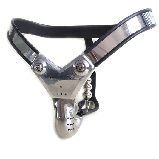 Black EMCC Stainless Steel Chastity Belt