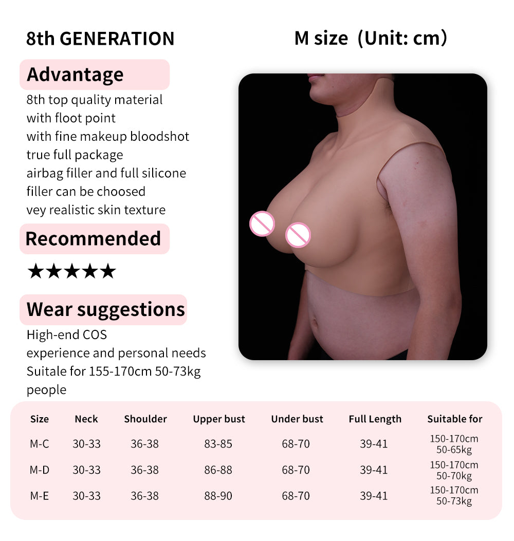 8th Crossdresser Silicone Breast Forms No Mudline