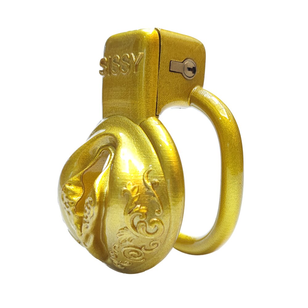 Golden Pussy Vaginal Small Male Chastity Cage